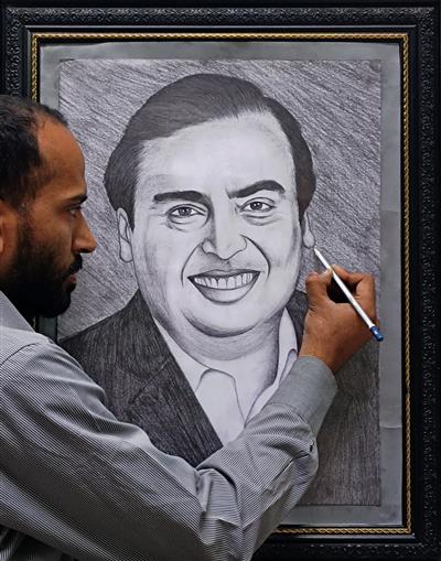 ਮੁਕੇਸ਼ ਅੰਬਾਨੀ ਦੇ ਜਨਮਦਿਨ ਮੌਕੇ ਡਾ. ਜਗਜੋਤ ਸਿੰਘ ਰੁਬਲ ਵੱਲੋਂ ਵਿਲੱਖਣ ਰੇਖਾ-ਚਿੱਤਰ ਤਿਆਰ*